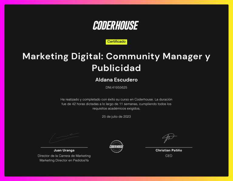 Certificado Curso Community Manager