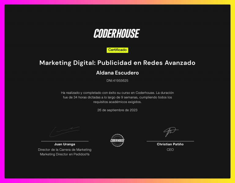 Certificado Curso Publicidad en Redes sociales