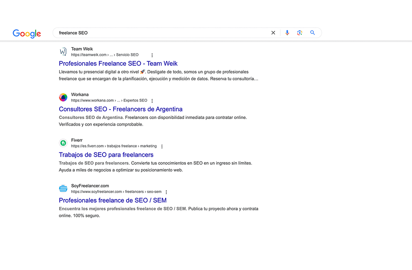 Posicionamiento orgánico para Freelance SEO
