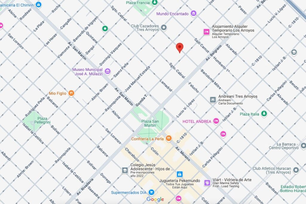 Ubicación en Tres Arroyos