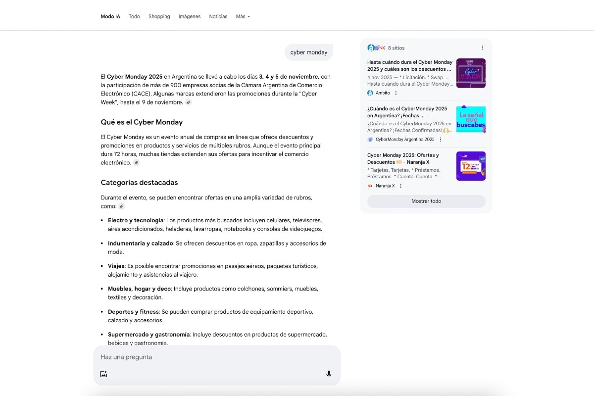 IA Mode no requiere un Prompt super elaborado
