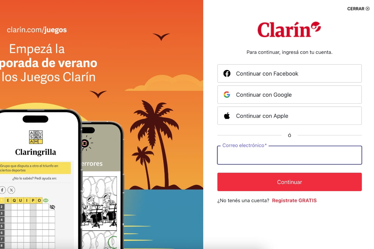 Pop Up automático de Clarín
