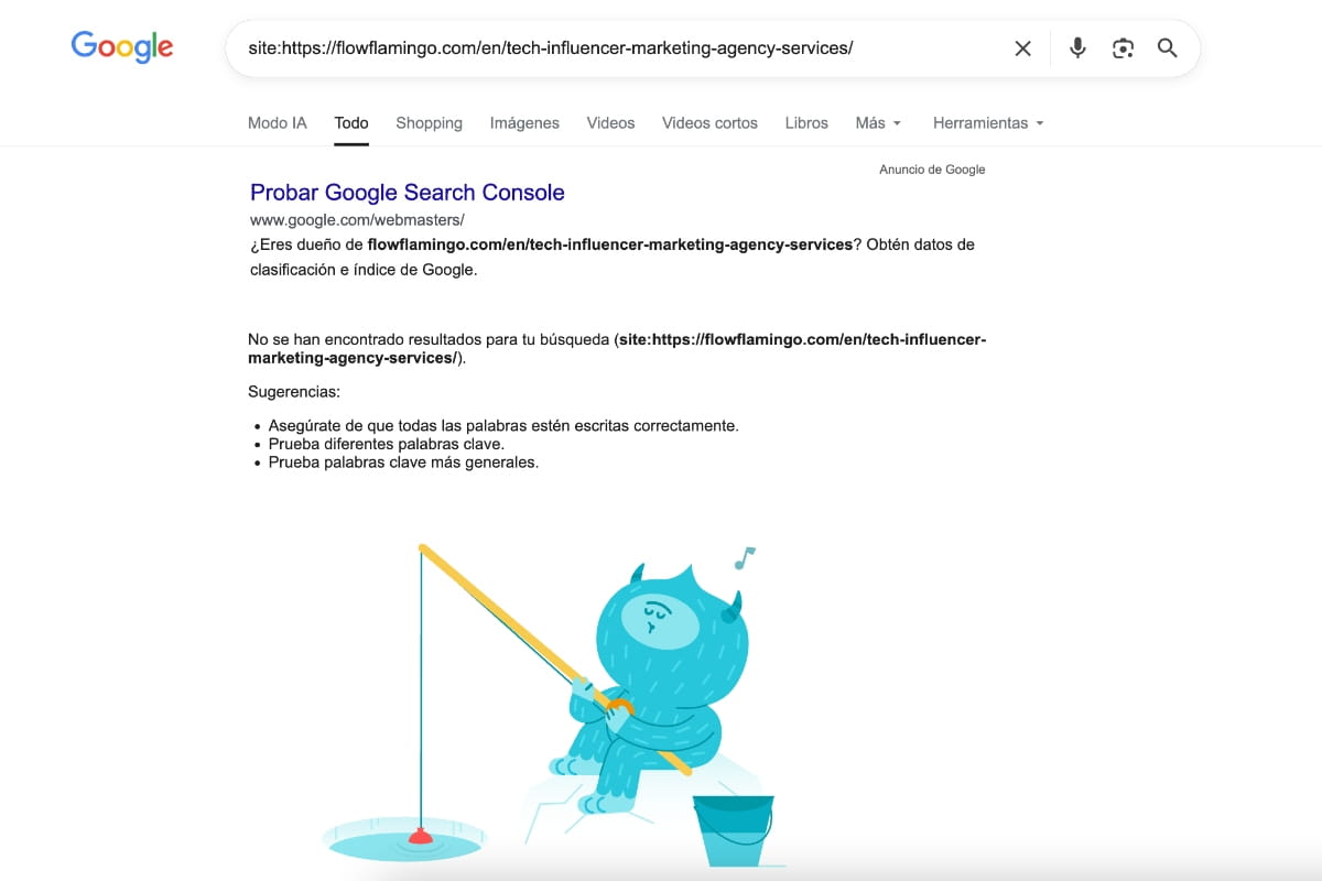 URL no indexada en Google